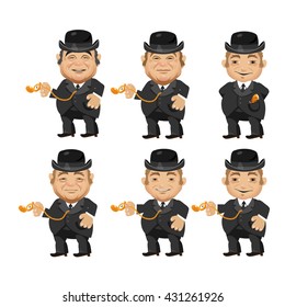 A successful businessman in the wild West. Vector illustration.