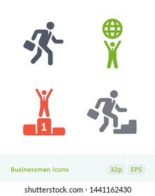 Successful Businessmen - Sticker Icons. A set of 4 professional, pixel-perfect icons.