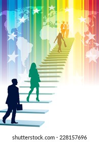Successful businesspeople are going to take their high position.