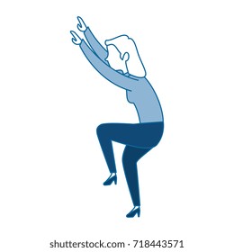 successful businesswoman climbing avatar character