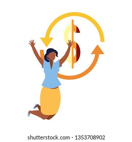 successful businesswoman money