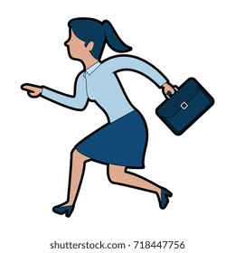 successful businesswoman with portfolio avatar character