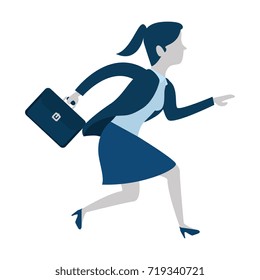 successful businesswoman with portfolio avatar character