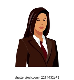Successful businesswoman standing over white