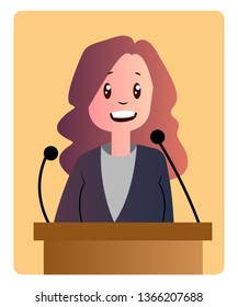 Successful businesswoman vector illustartion on white background