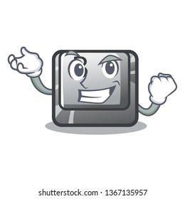 Successful button B isolated with the cartoon