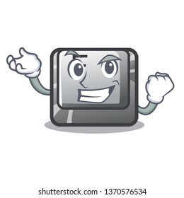 Successful button F isolated in the mascot