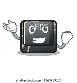 Successful button f8 isolated with the cartoon