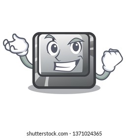 Successful button J isolated in the cartoon