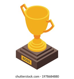 Successful career gold cup icon. Isometric of Successful career gold cup vector icon for web design isolated on white background
