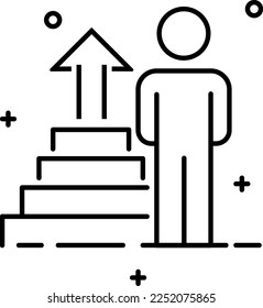 Carrera exitosa, icono de vector de línea sobre fondo transparente. Esquema Carrera exitosa, icono vector de línea