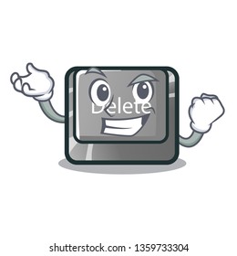 Successful cartoon delete button located on keyboard
