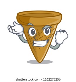 Successful cartoon ice cream wafer cone