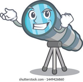Successful cartoon telescope in the toy warehouse