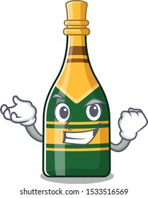 Successful champagne bottle poured in cartoon glasses