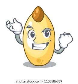Successful character brown cedar nut fruit on plate