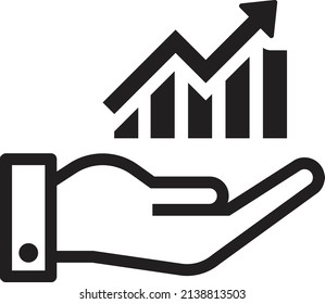 successful chart graph bar icon