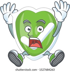 Successful checkmark shield with character a mascot