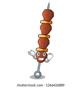 Successful chicken shish with pepper tomato cartoon