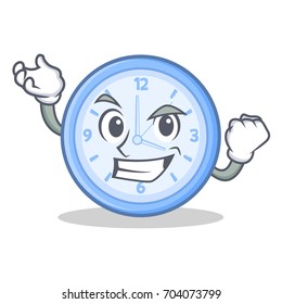 Successful clock character cartoon style