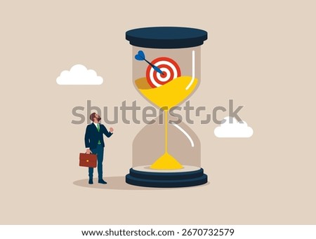 Successful is coming soon. Time management. Hourglass. Time management. Long term investment return, retirement pension fund.