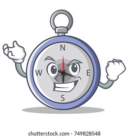 Successful compass character cartoon style