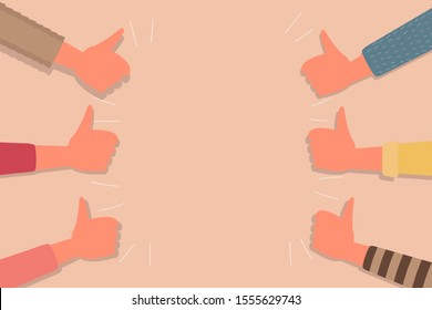 successful concept, human hand thumb up sign symbol. flat cartoon vector illustration.