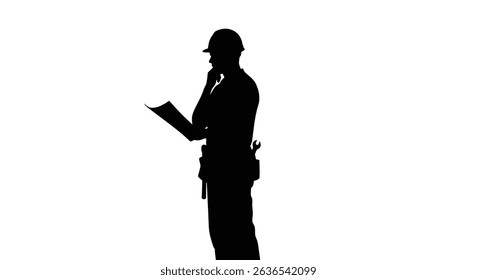 Successful Construction Site Worker Contemplating Project - Industry Professional Planning