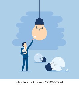Successful in creating the best ideas, Vector illustration in flat style
