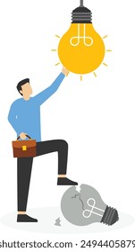 Successful in creating the best ideas, Vector illustration in flat style

