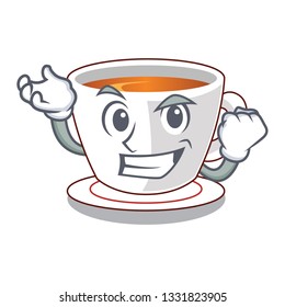 Successful cup mint tea the shape mascot