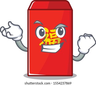 successful cute red envelope on isolated mascot