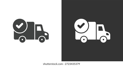 Symbol für erfolgreiche Lieferung. Symbol für durchgezogene Glyphenserie