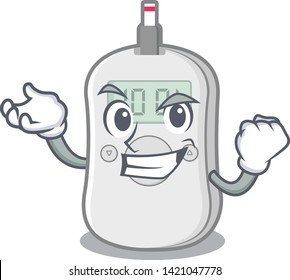 Successful diabetes check machine isolated the cartoon