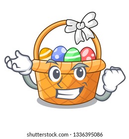 Successful easter basket isolated in the character