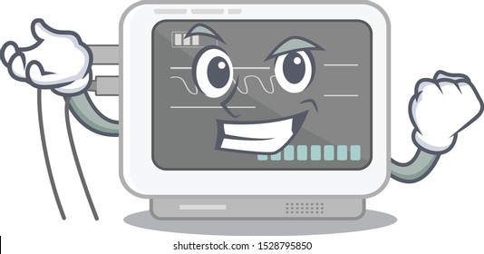 Successful ecg machine stuck the cartoon wall