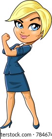 Successful Entrepreneur Female Business Woman Owner Real Estate Agent cartoon clipart vector