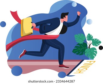 Empresario exitoso, ilustración de vector plano