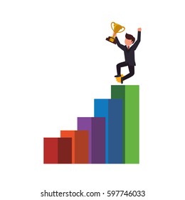 Successful executive businessman icon vector illustration graphic design