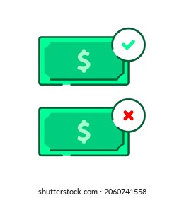 successful and failed payment concept illustration flat design vector eps10. modern graphic element for landing page, empty state ui, infographic, icon