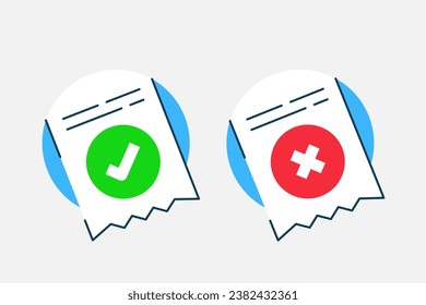 el concepto de transacciones de pago exitosas y fallidas ilustra el vector de diseño plano. elemento gráfico simple y moderno para la página de inicio, estado vacío ui, infografía