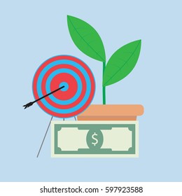 Successful financial growth. Profit and income, vector investment growth, financial vision illustration
