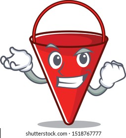 Successful fire bucket isolated with the cartoon