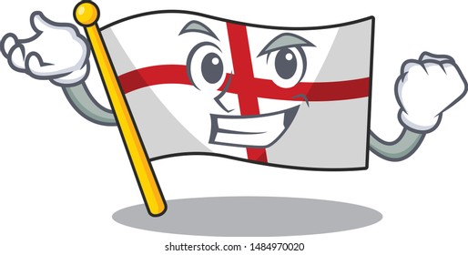 Successful flag england with the cartoon shape
