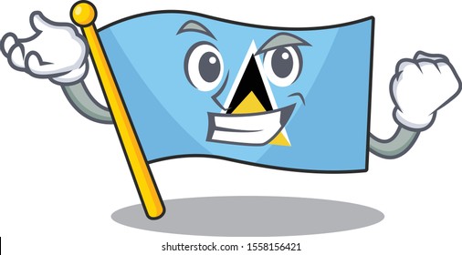 successful flag saint lucia with character shape