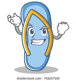 Successful flip flops character cartoon