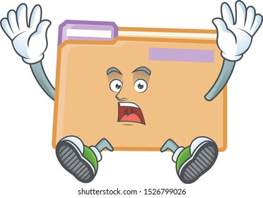 Successful folder icon with character the mascot