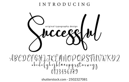 Successful Font Stylish brush painted an uppercase vector letters, alphabet, typeface