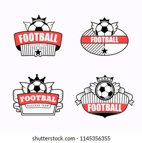 Successful football club. Vector logo illustration. 