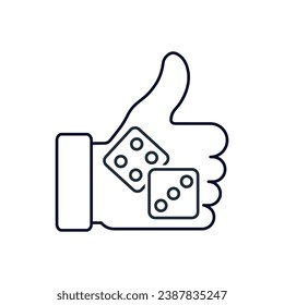 A successful game.  Vector linear illustration icon isolated on white background.